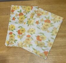 Vtg Penn-Prest Orange Yellow Flowers Pillow Cases  Fashion Manor Muslin ... - $22.18 CAD