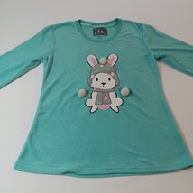 PJ Couture RN#67618 Round Neck Women's Green Sleepwear Shirt Long Sleeve Size M image 8