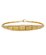 22ct Yellow Gold Diamond Cut Shimmer Textured Bracelet 7&quot;inches - $29,536.68 MXN