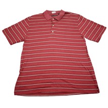 Greg Norman Shirt Mens L Red Striped Polo Short Sleeve Lightweight - £15.52 GBP