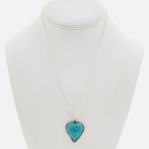 Navajo Turquoise Heart Sterling Silver Pendant Sweetheart Necklace, L Begay - £115.99 GBP