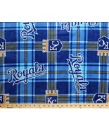 Fleece Kansas City Royals Plaid MLB Baseball Sports Fabric Print BTY s66... - £28.32 GBP