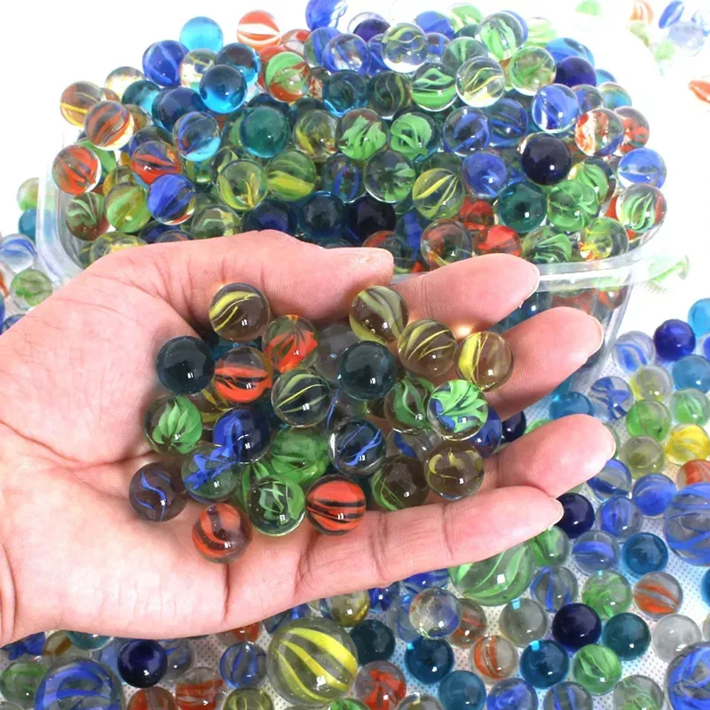 10/50PCS 25/14mm Colorful Glass Marbles Toy Kids Marble Balls Run Game Solitaire - £12.87 GBP+
