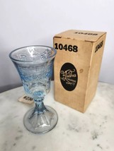 Vintage Tiara Indiana Glass Lords Last Supper Wine Chalice Goblet Ice Blue Cross - $18.67