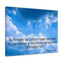 Express Your Love Gifts Scripture Canvas Right Hand of God Mark 16:19 Christian  - £109.05 GBP