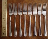 Lot 8x Oneida NOBLE SALAD FORKS 7.2&quot; Stainless Glossy Beveled Outline Si... - $20.00