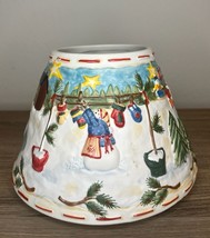 Robin Betterley Christmas Winter Snowman Candle Shade Topper Holiday Sno... - $17.99