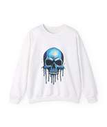 Blue Dripping Skull Crewneck Sweatshirt for Bold Fashion Statements - $49.99