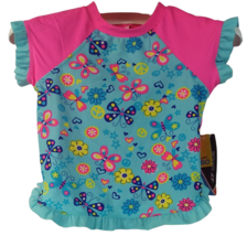 Óxido Niñas &#39;Flutterby de Manga Corta Nadar Top Blue Fish - Talla 6 - $13.69