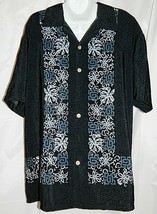 Kennington Ltd Shirt Hawaiian Tropical Short Sleeve Black White sz XLarge  - £10.21 GBP
