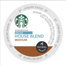 Starbucks DECAF House Blend Coffee 22 to 132 Keurig Kcup Pick Any Size F... - £20.68 GBP+