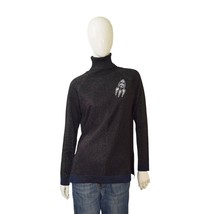 Karl Lagerfeld Black Glittery Turtle Neck Long Sleeve Top size S - $78.21