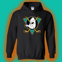 Mighty Ducks Anaheim Logo Black Hoodie Sweatshirt Size S-3XL - £29.28 GBP+