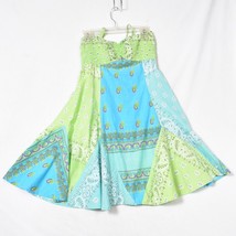 Women&#39;s Bandana Mini Dress Green Blue No Size Tag S/M See Photos - $20.31