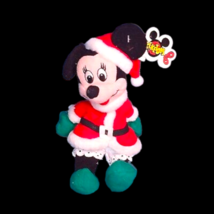 Disney Store Mini Bean Bag Santa Minnie Mouse Plush Stuffed Animal 9&quot; Ta... - $8.96