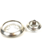 Vintage Sterling Silver Table Lighter &amp; Ashtray Crystal MCM Whiting Sign... - $34.00