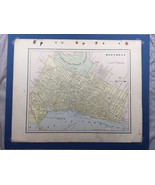 Antique 1887 original map of Montreal, Quebec, Canada, New Peoples Cyclo... - $27.03 CAD