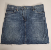 J Crew Skirt Womens 2 Denim Jean A-line Short Cut Off Bottoms Blue Zipper - $19.99