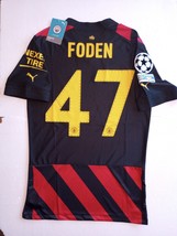 Phil Foden Manchester City UCL Match Slim Fit Black Away Soccer Jersey 2... - $1,492.68 MXN