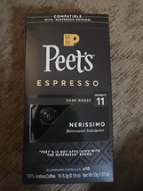 10 Packs Peet&#39;s Espresso Nerissimo Dark Roast, Intensity 11, 10 Ct - $69.83