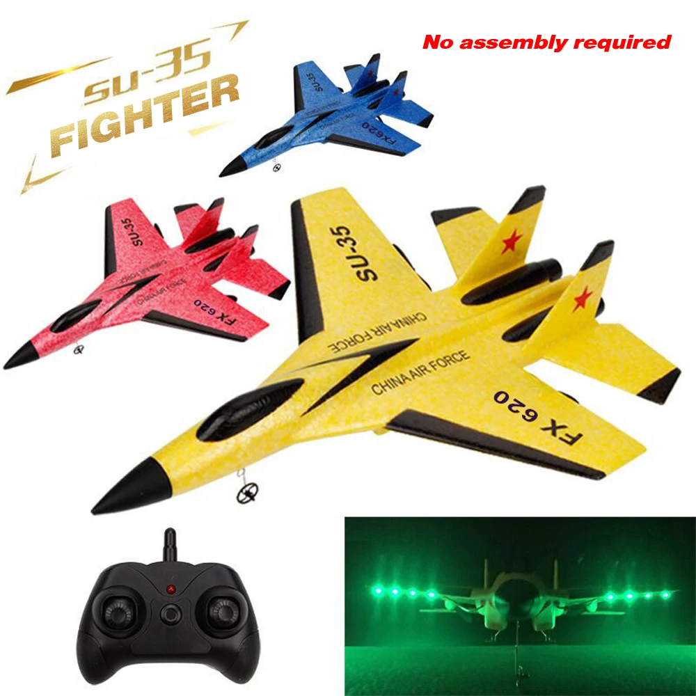 RC Plane SU35 With LED Lights 2.4G Radio Controlled Airplane Fixed Wing Electric - £27.36 GBP+