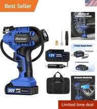 Portable Air Compressor, 20V Rechargeable Battery Tire Pump w/ 12V DC Po... - $111.02