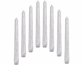 Scented Paraffin Wax Silver Tapered Stick Candles Decorations for Living Room, H - £21.34 GBP