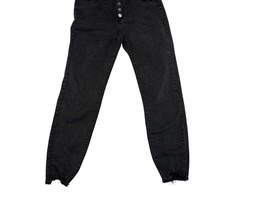 Women&#39;s KanCan Button Fly Jeans Size 13/30 Black Jeans Raw Hem - $22.72