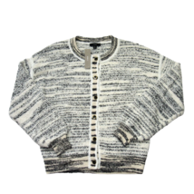 NWT J.Crew Space-dyed Textured Cardigan in Black Natural Ivory Sweater S - £56.81 GBP