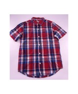 Old Navy Plaid Flannel Shirt Youth Boys Medium Blue Red White Classic Dr... - €9,88 EUR
