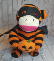 Halloween Sock Monkey Dances Musical YOU CAN T TOUCH THIS Cape Mask Pumpkin 8in. - £13.45 GBP