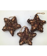 Set of 3 Natural Star Anise &amp; Cinnamon Stick Star Ornaments 5.5&quot; Rustic ... - €13,62 EUR