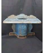 Antique Cast Iron Wood Cook Stove Shelf Back Trim Parts Floral Ornate Parts - $93.49