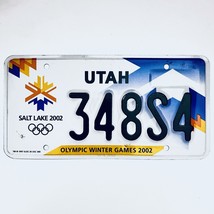 2002 United States Utah Olympic Winter Games Passenger License Plate 348S4 - $25.73