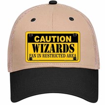 Caution Wizards Fan Novelty Khaki Mesh License Plate Hat - £23.12 GBP
