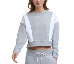 Calvin Klein Womens Performance Colorblocked Sweatshirt Pearl Grey Heather 2XL - £26.83 GBP