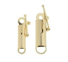 NEW 1 pcs 14k Solid  Gold Barrel Clasps 2 sizes to choose 3 OR 4 mm LOCK - £53.74 GBP