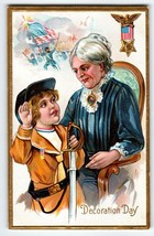 Decoration Day Postcard Series 3 Patriotic Child Uniform Grandmother Winsch Back - £12.64 GBP