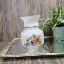 Vintage Lamp Shade, Smaller Hurricane Globe White with floral - $21.00