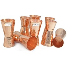 Set of 8 - Prisha India Craft - Premium Quality 100% Pure Copper Jigger Shots Pe - £47.62 GBP