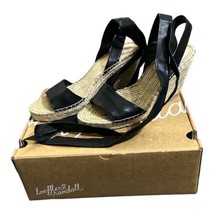 Loeffler Randall Harper Black Ankle Wrap Espadrille Wedge Sandals Size 7.5 B - £27.41 GBP