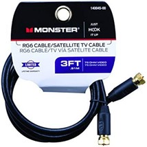Monster Cable Video Coaxial Cable Digital 75 Ohm 3 &#39; Carded - $17.79