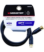 Monster Cable Video Coaxial Cable Digital 75 Ohm 3 &#39; Carded - $17.79