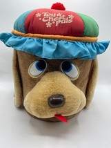Vintage Dan Dee Toy Chest Pals Large Plush Dog Plastic Toy Bucket Rare Life Size - £90.61 GBP