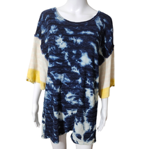 Free People Blue Blue Indigo Combo Tie Dye Tee Size XS - $25.95