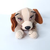 Walt Disney World Plush Lady And The Tramp Bean Bag Dog Pink Bow 7&quot; Long - $23.73 CAD