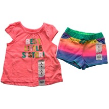 New Jumping Beans Girls baby Infant Size 6 Months 2 Pc Short Outfit Set Shorts T - £10.17 GBP