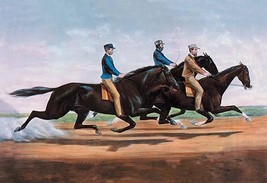 Horse Race by Nathaniel Currier - Art Print - £17.17 GBP+