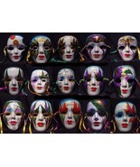 Assorted SET OF 6 Mardi Gras Small Mask 5&quot; - Handcrafted New Orleans - $13.96