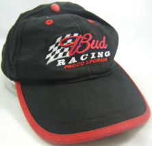 Bud Racing Hat Budweiser Beer Proud Sponsor Black Red Hook Loop Baseball... - £10.88 GBP